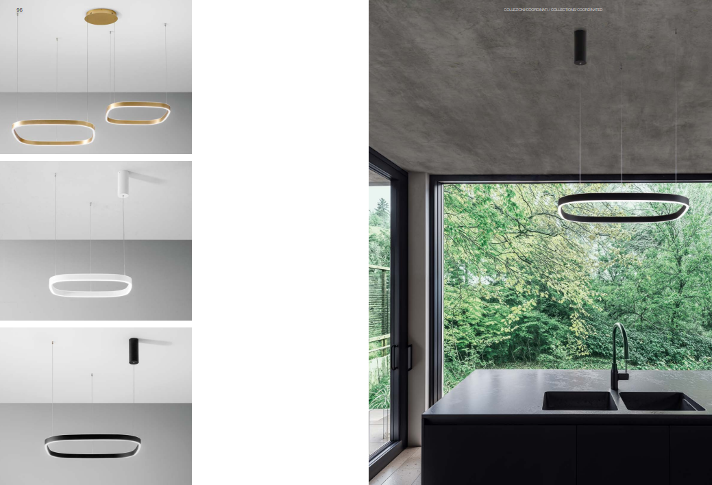 GEALUCE Lampa wisząca LED z aluminium i dyfuzorem silikonowym, różne wykończenia CRISEIDE S/2D KWADRATOWA