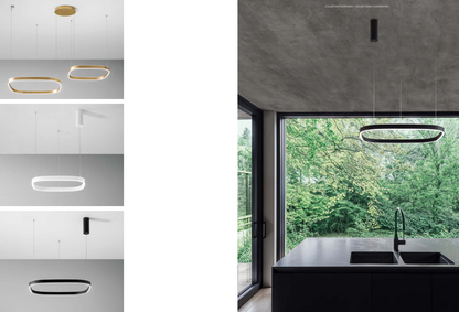 GEALUCE Lampa wisząca LED z aluminium i dyfuzorem silikonowym, różne wykończenia CRISEIDE S/2D KWADRATOWA