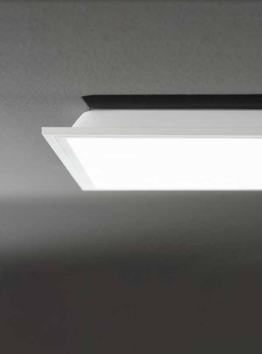 Kwadratowy panel LED 40W z aluminiową ramą i białym dyfuzorem akrylowym, system do montażu wpuszczanego PANEL-BK
