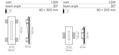 Corp de iluminat încastrat din gips, vopsibil, două dimensiuni, LED 1.5W 3000-4000K 100 LM 24V, driver neinclus. ELLE