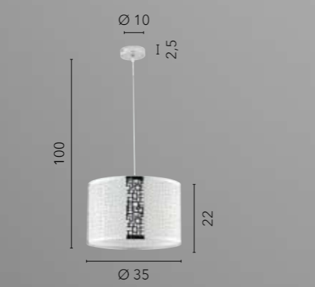 Sospensione in acciaio decorato taglio laser 1XE27 non incl. D.35cm MAYA