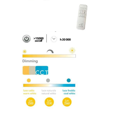 Plafoniera LED in acrilico con incisioni effetto brillantinato CCT+telecomando D.80 PSYCHE