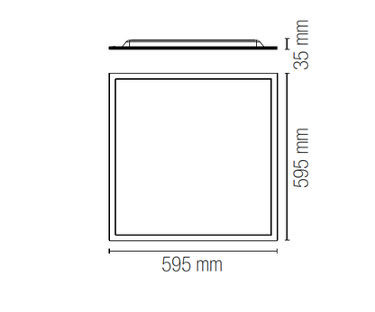 Kwadratowy panel LED 40W z aluminiową ramą i białym dyfuzorem akrylowym, system do montażu wpuszczanego PANEL-BK