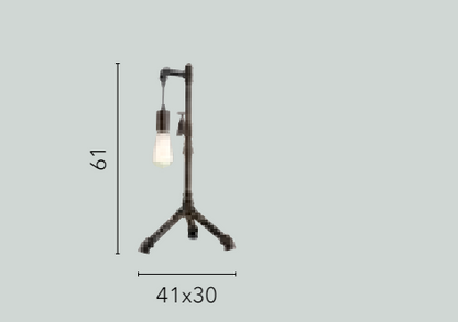 Lampa metalowa, efekt ocynku, stylizowane rury i krany, 1xE27 bez żarówki. AMARCORD