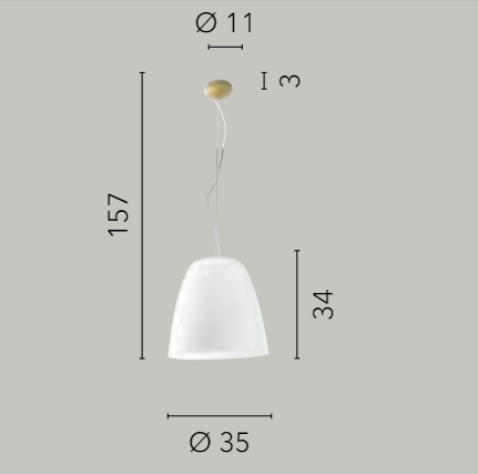 Sospensione in vetro bianco struttura in metallo oro satinato 1XE27 non incl. ARES