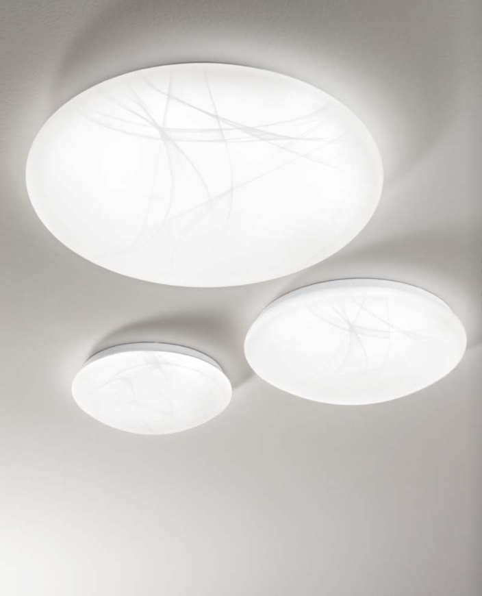 Plafoniera LED DYANA – CCT Cambio Temperatura | Diffusore Bianco Decoro Alabastro | PL30, PL40, PL50