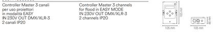 Controler Master 3 canale pentru utilizarea proiectoarelor în modul ușor, intrare 230V, ieșire DMX/XLR-3 2 canale, IP20