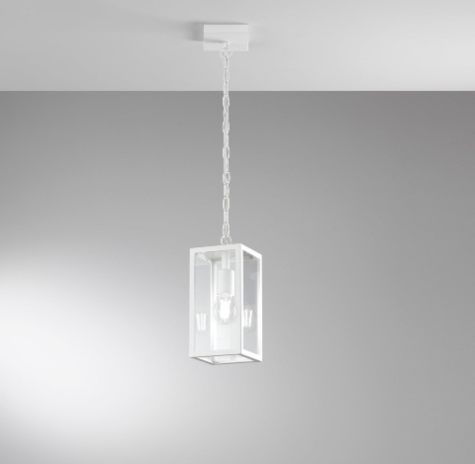 Lampa wisząca zewnętrzna IP44, metal biały lub antracyt, klosz szklany, żarówka 1xE27 niezałączona MIRAGE