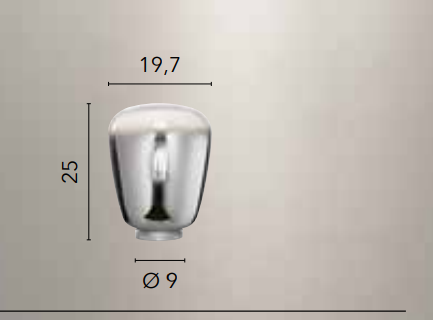 Lume vetro soffiato cromato sfumato struttura in metallo cromo 1XE27 non incl. SMOKE-L20