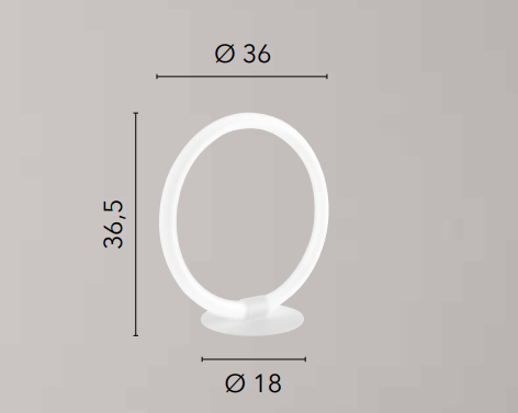 Veioză LED, difuzoare circulare din acril, structură metalică albă 20W 2900LM, lumină naturală 4000°K HALO