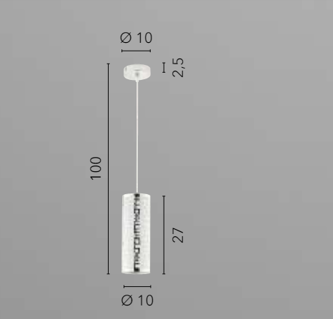 Sospensione in acciaio decorato taglio laser 1XE27 non incl. D.10cm MAYA