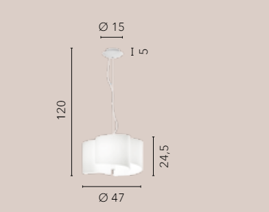 Sospensione 3 luci vetro curvo struttura in alluminio bianca 3XE27 non incl. IMAGINE-S3