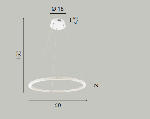 Sospensione LED in alluminio bianco impreziosita dal diffusore in acrilico diamantato 45W 588LM 3000-4000°k BRYANT-S1