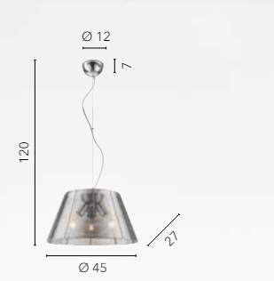 Sospensione 3 luci in alluminio silver a griglia 3XE27 non incl. SPRIZ