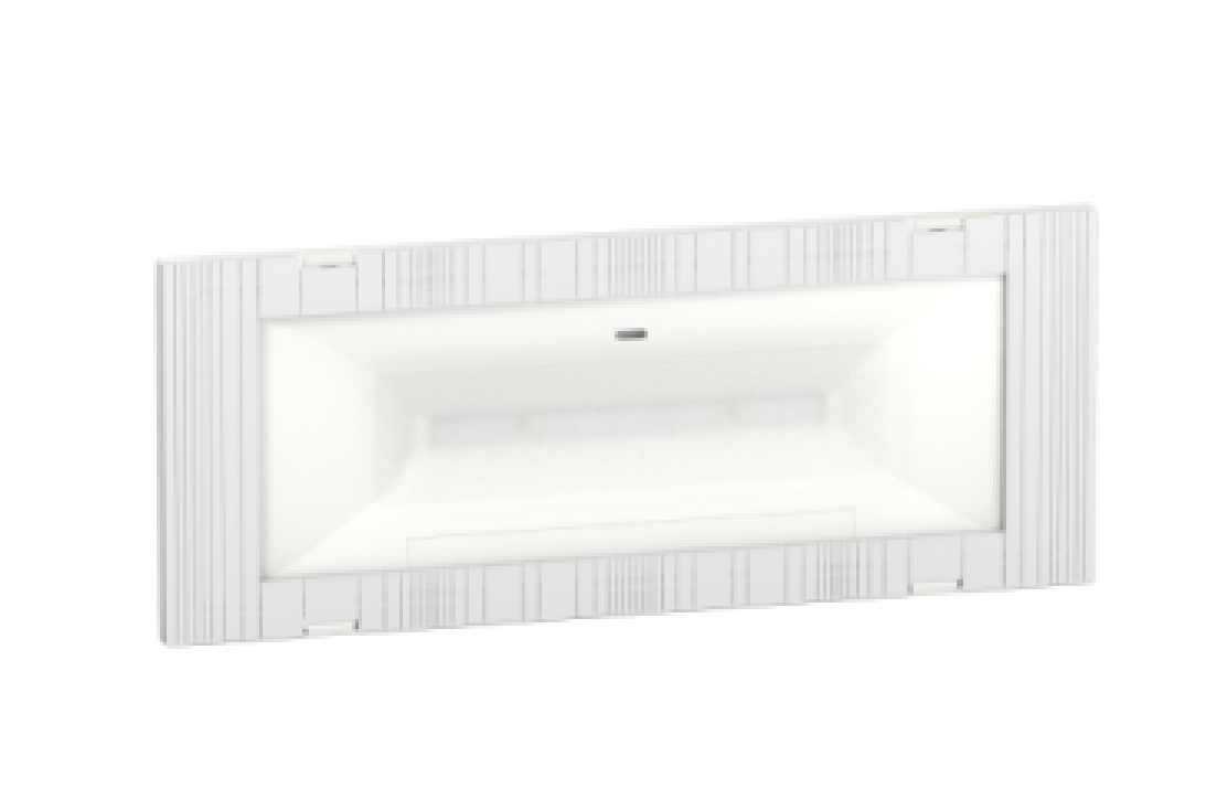 Lampada LED d'Emergenza Non Permanente 1.2W 130lm Autonomia 2h IP40 IK07 | Batteria Ni-Cd Resistenza Fuoco 850°C CE | Schneider Exiway Easyled OVA38388