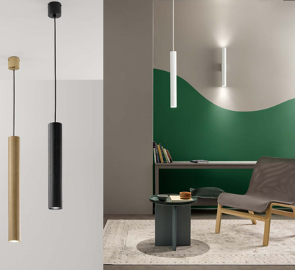 Lampa wisząca ryflowana, stal i aluminium, dwa rozmiary, biała-czarna-złota 1XGU10 bez źr. światła LORD