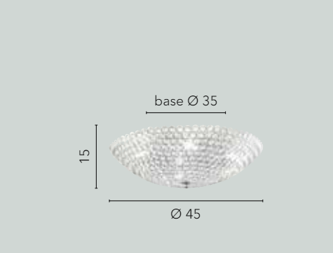 Plafoniera in cristalli K9 metallo cromo D.45cm 6XG9 PLANET