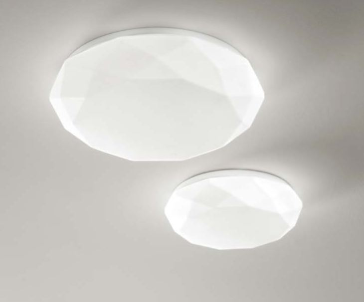 Plafoniera LED CCT con diffusore in acrilico sfaccettato varie misure SINOPE