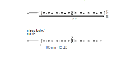 Strip LED CCT Regolabile 24W/m 13.260lm 5MT 24V IP20 | SMD2835 | INTEC