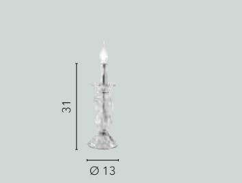 Lampă de masă cu abajur din sticlă, cristale K9, finisaj cromat, 1 x E14, becul nu este inclus, CRISTALLO
