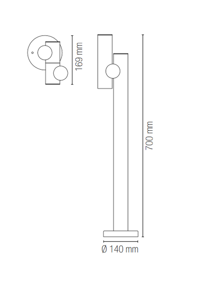 Stâlp pentru exterior din aluminiu antracit IP44 LED integrat 4000°k 5.3W 460 lumeni REVERSE