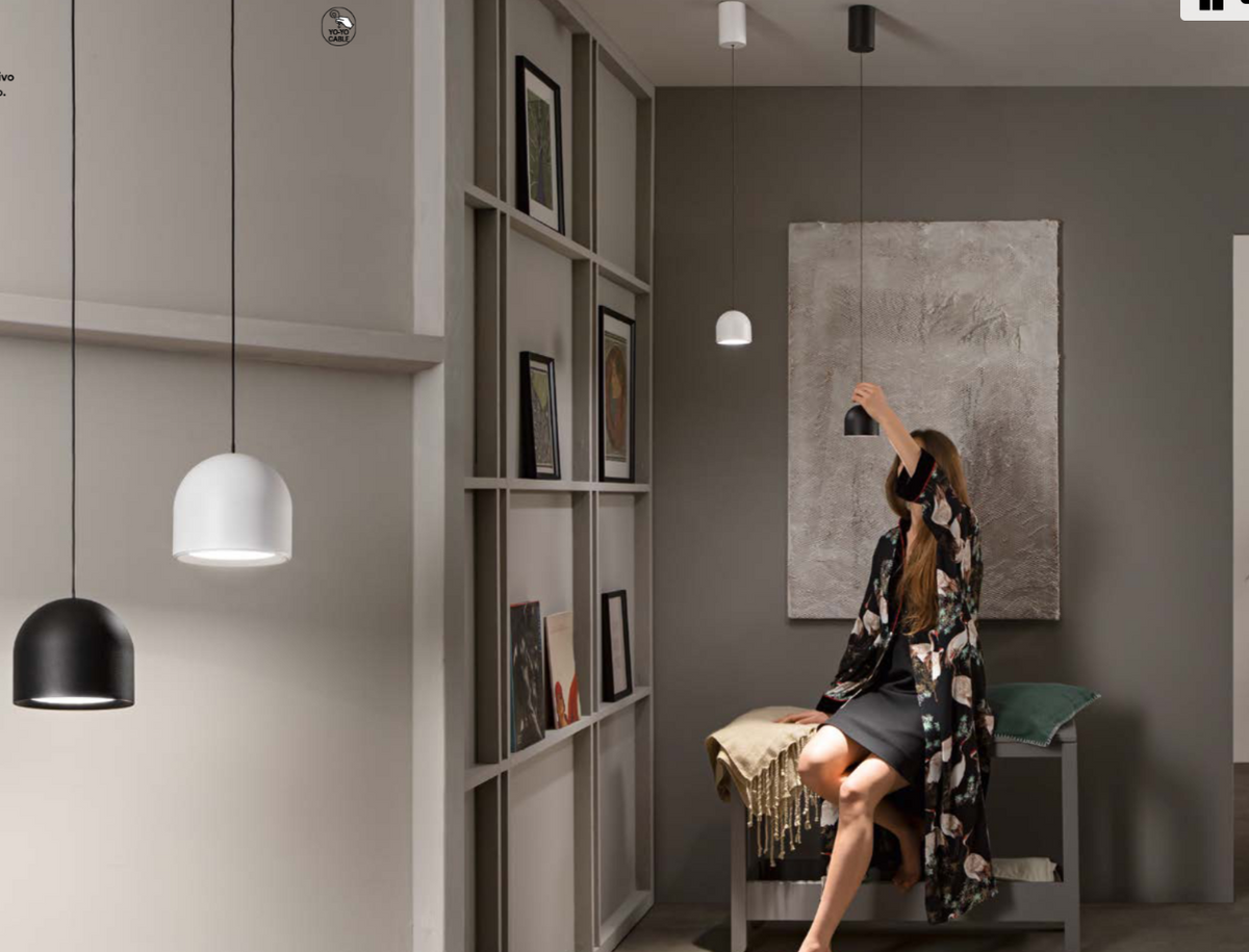 Lampa wisząca LED YOYO, regulowana, metalowa, biało-czarna, 6W, 870LM, ciepła barwa światła 3000K