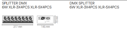 Rozdzielacz DMX 6W XLR-3X4szt XLR-5X4szt DMX-4
