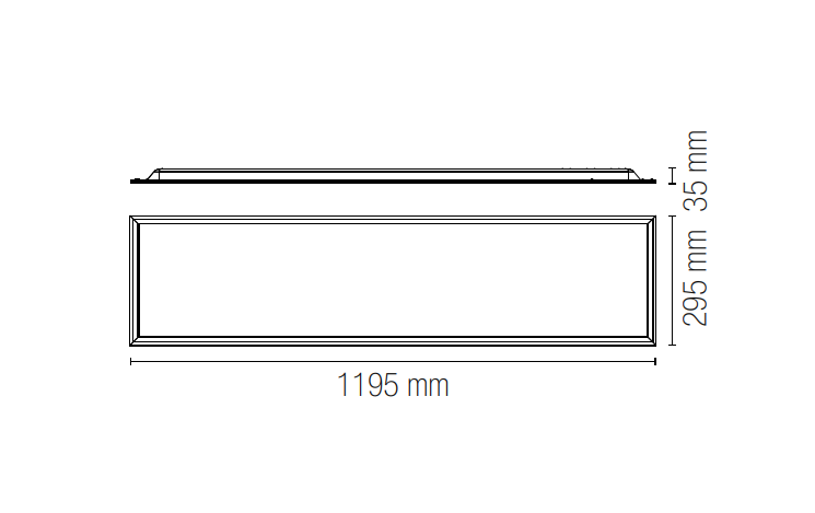 Panel LED 40W prostokątny z aluminiową ramą i białym akrylowym dyfuzorem, system wpuszczany PANEL-BK