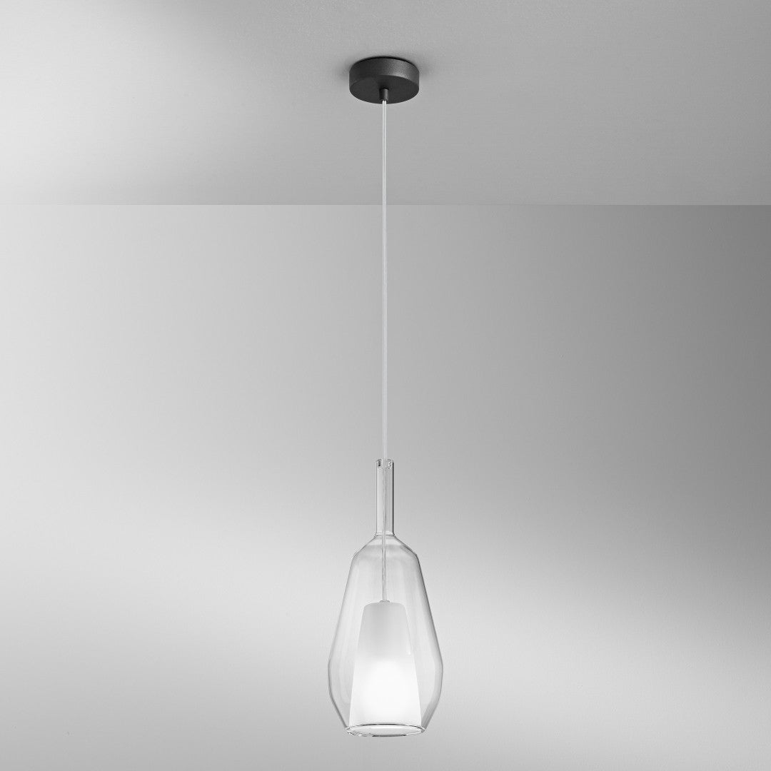 Sospensione componibile vetro soffiato D.16cm 1XE27 non incl. Pirex