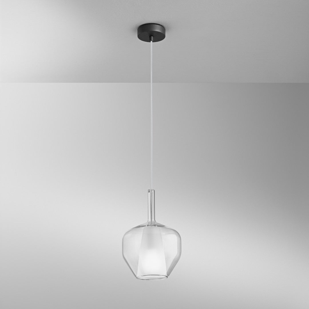 Sospensione componibile vetro soffiato D.20cm 1XE27 non incl. Pirex