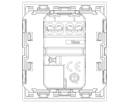 Interruttore Unipolare 1P 10AX 2 Moduli Allineato | Bianco Nero Canapa | IP40 250V | Vimar Linea 30000.2