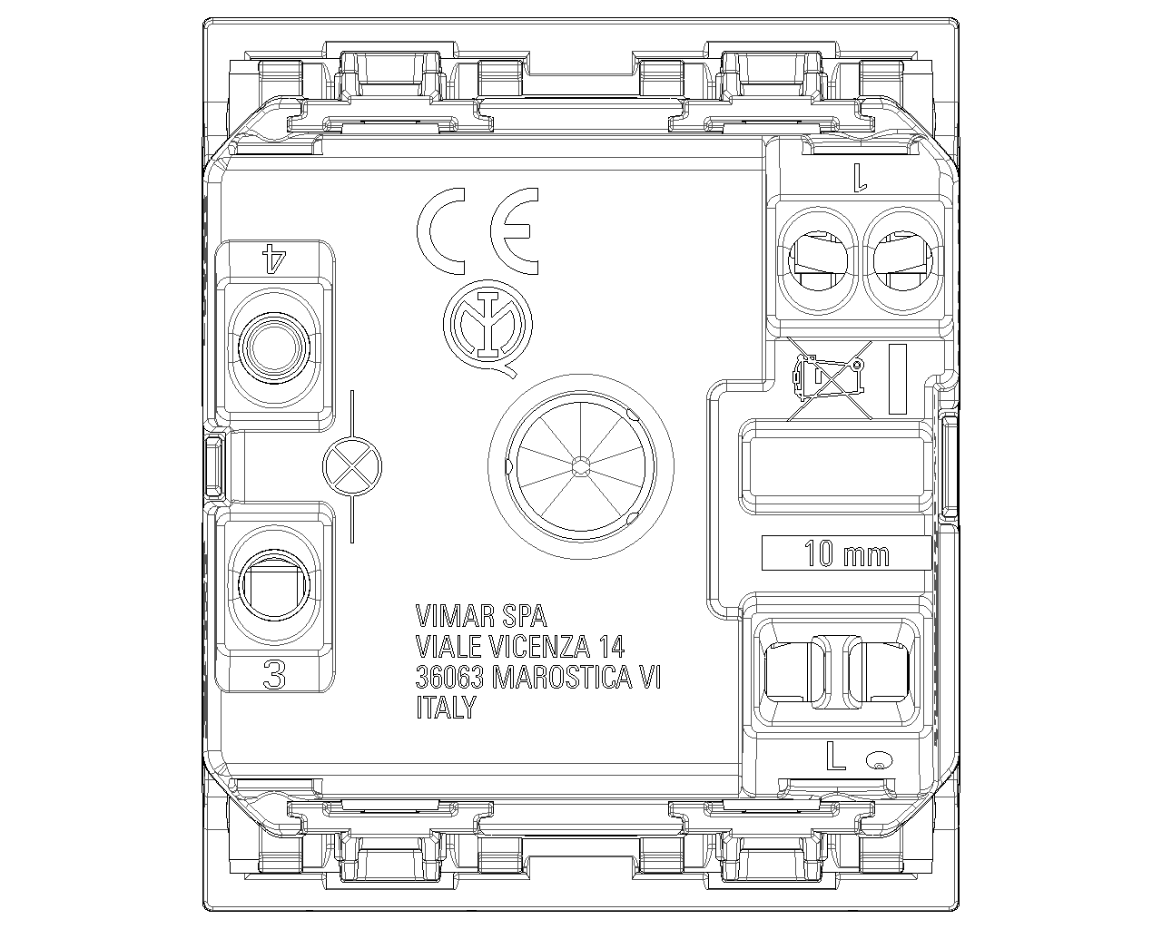 Pulsante targhetta 1P NO 10A Vimar Linea 30050