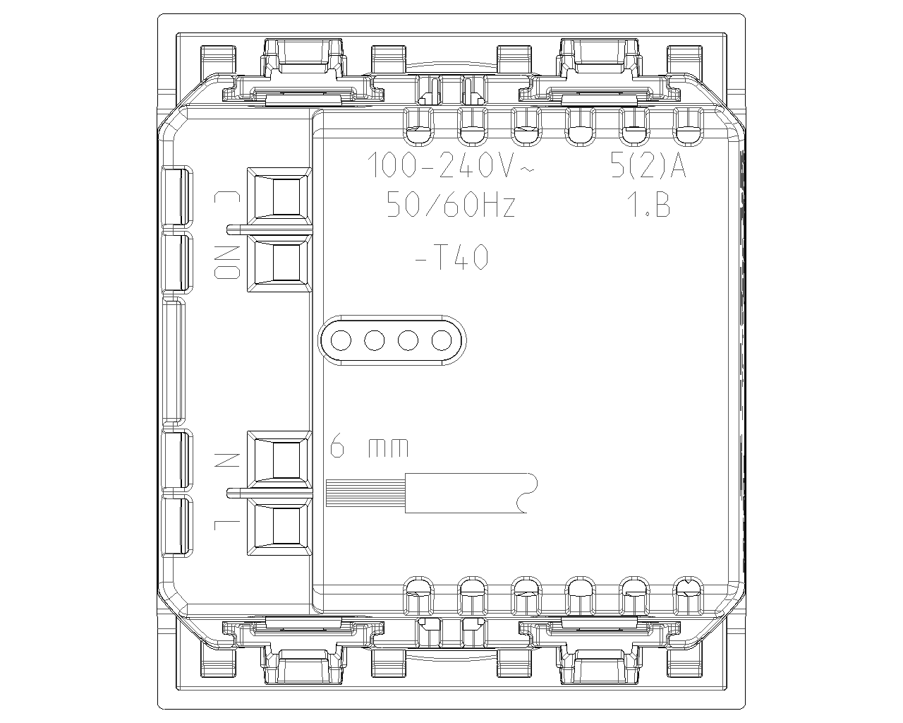 Termostato rotella 100-240V 2 moduli alimentazione 100-240 V 50/60 Hz Vimar Linea bianco-nero-canapa 30440.B/G/C