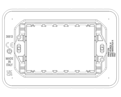 Supporto 3 Moduli con Viti per Scatola Rettangolare Universale a Incasso | Vimar Linea 30613