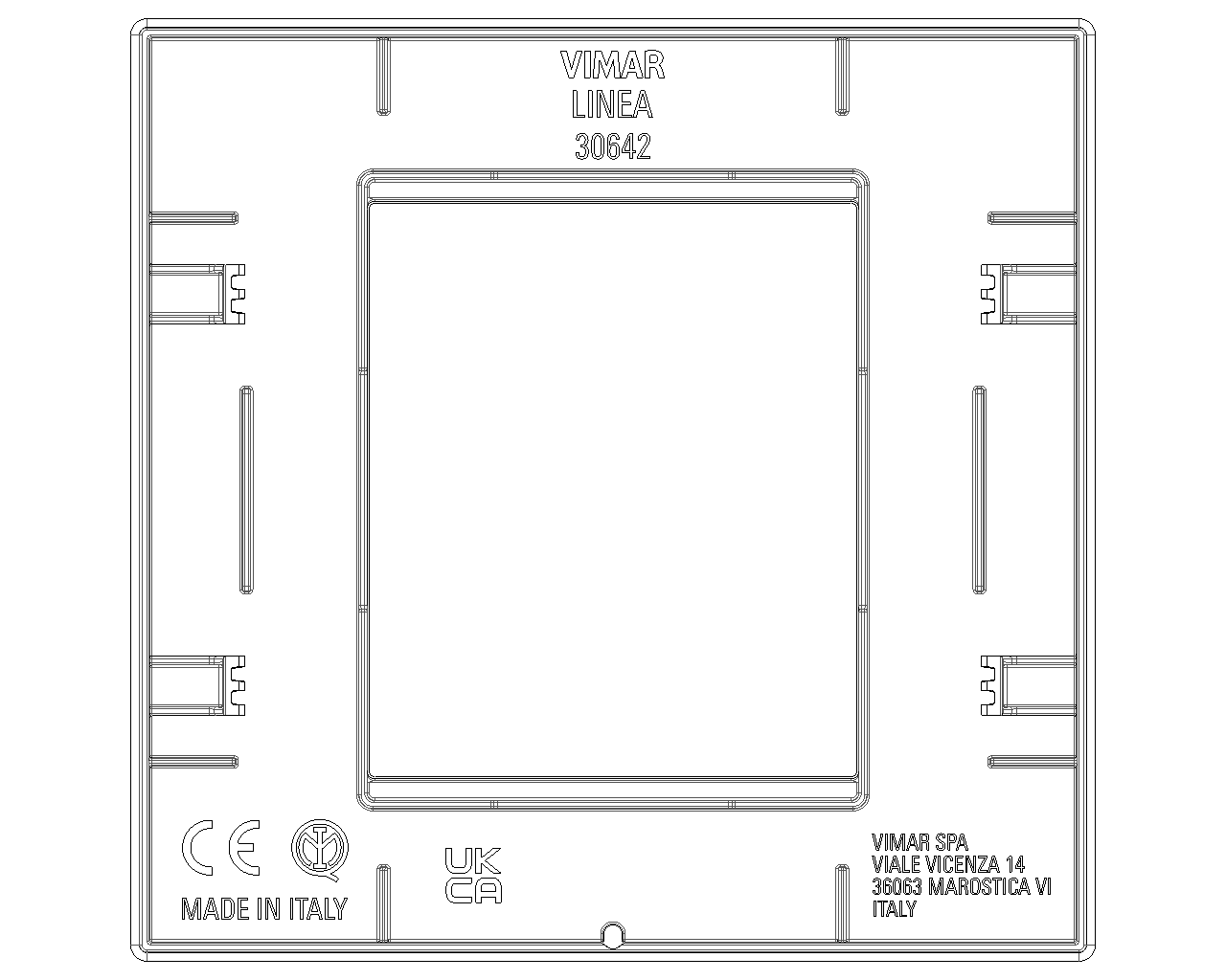 Placca 2 moduli, metallo, oro spazzolato Vimar Linea 30642.70