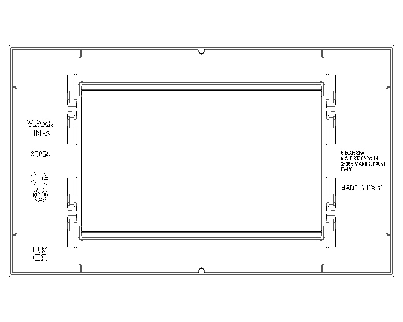Placca 4 moduli, metallo, bronzo Vimar Linea 30654.71