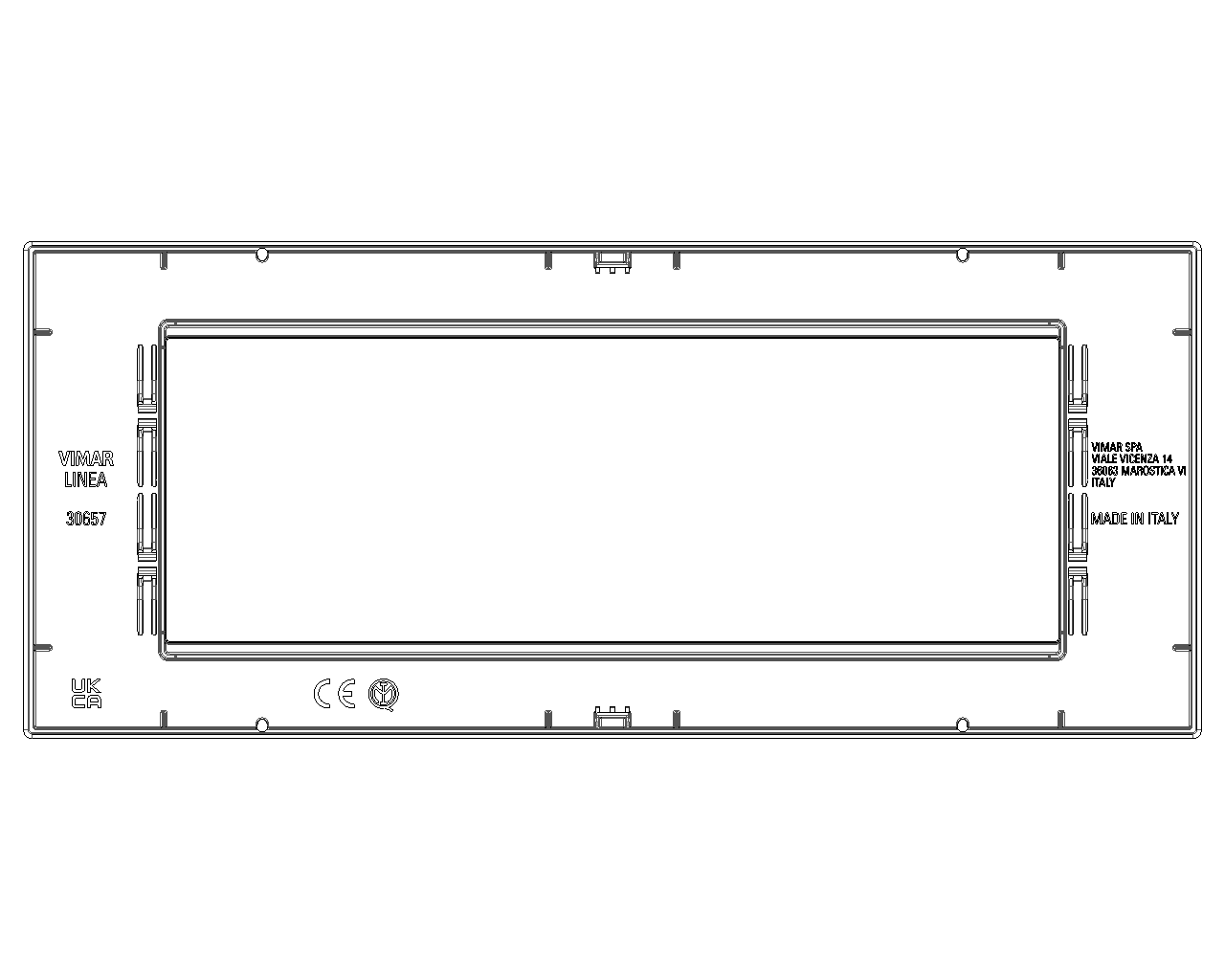 Placca 7 moduli, tecnopolimero, canapa Vimar Linea 30657.01