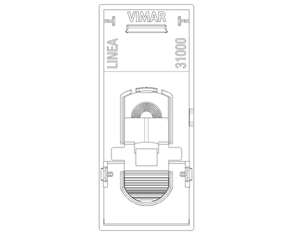 Tasto Intercambiabile 1 Modulo Allineato con Simbolo Chiave Illuminabile | IP40 | Bianco Nero Canapa | Vimar Linea 31000.P