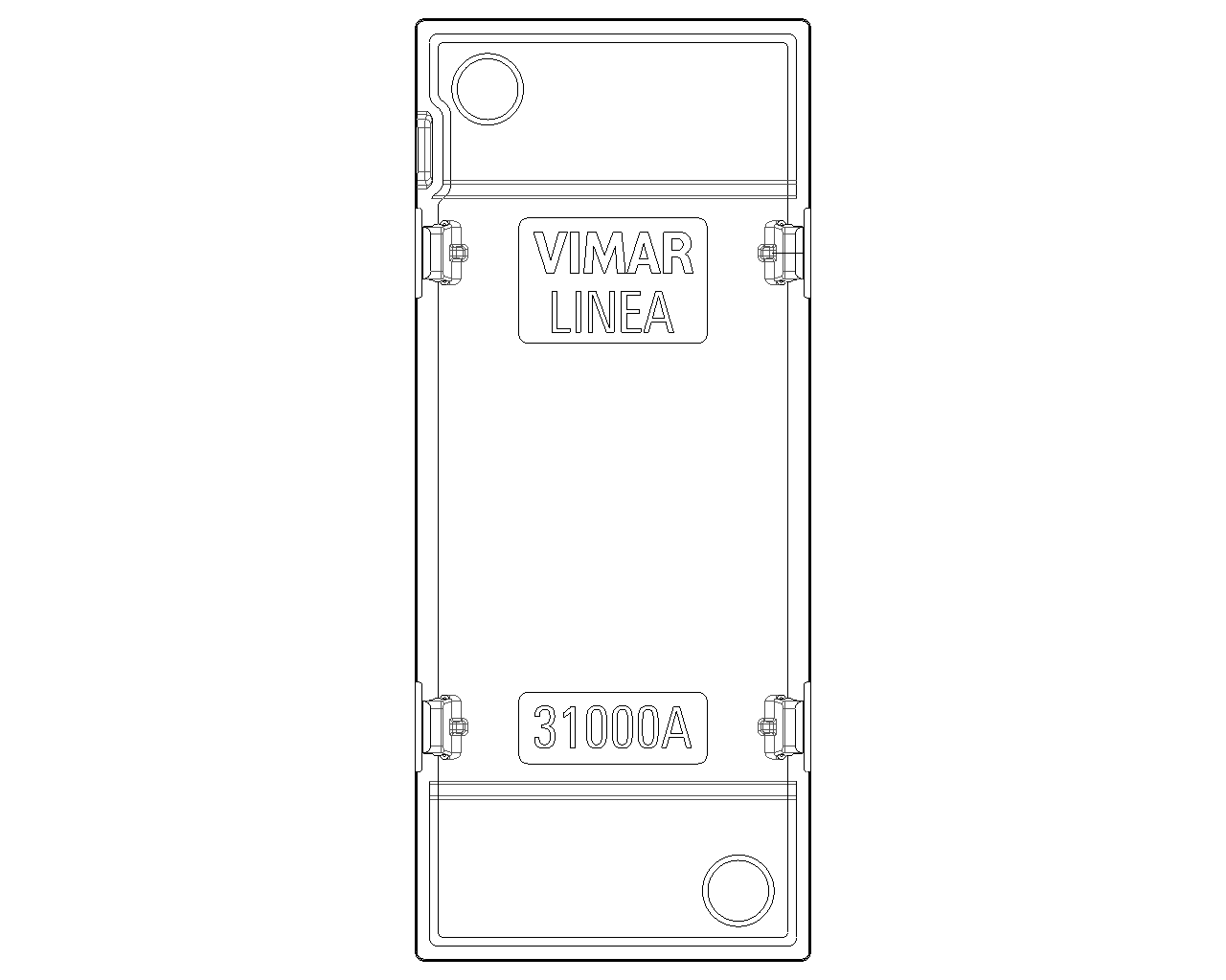 Tasto intercambiabile 1 modulo per comandi assiali, simbolo chiave illuminabile Vimar Linea bianco-nero-canapa 31000A.PB/G/C