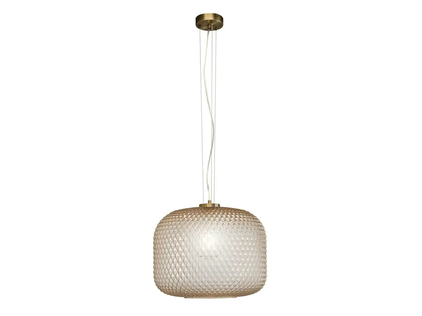 Sospensione in vetro cristallo sfaccettato vari colori struttura in metallo 1XE27 non incl. d.40cm ASHFORD-S40