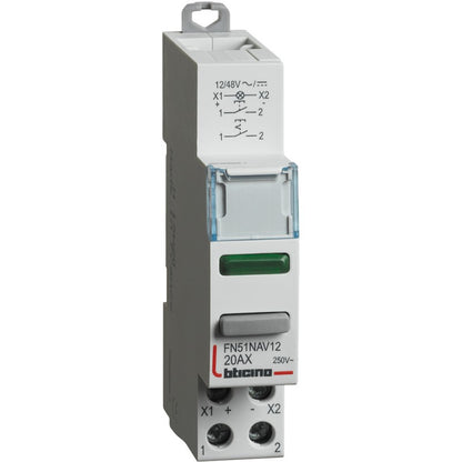 BTICINO - BUTON/ÎNTRERUPĂTOR CU LAMPĂ DE SEMNALIZARE VERDE FN51NAV12
