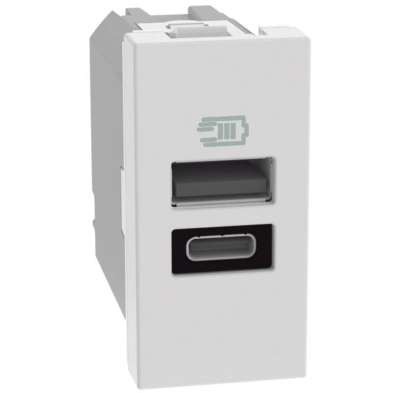 MATIX GO Caricatore USB 15W con 1 porta tipo A e tipo C bianco JW4191AC