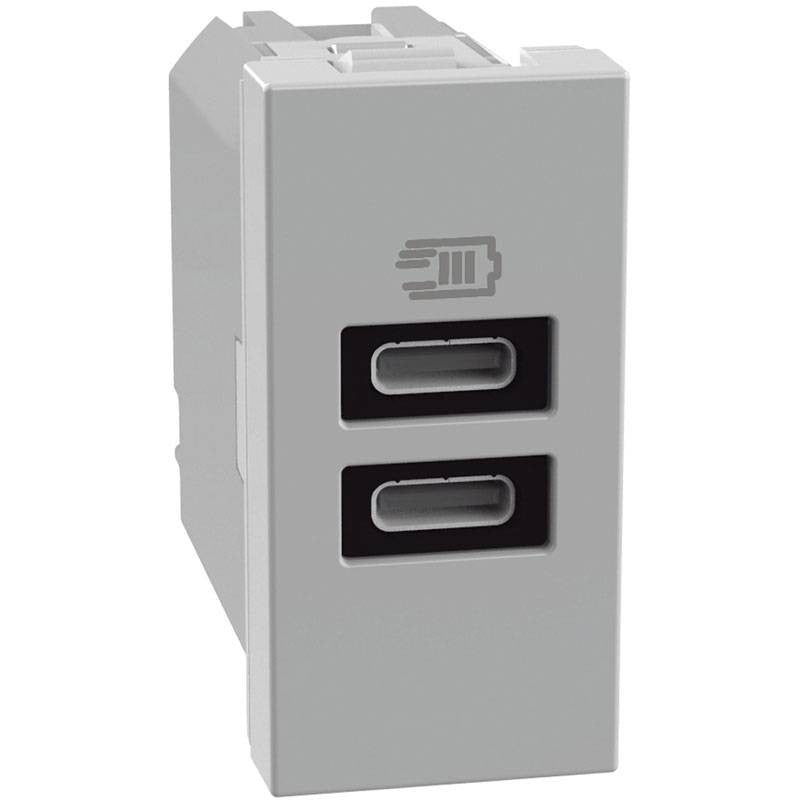 MATIX GO Caricatore USB 15W con 2 porte tipo C grigio JG4191CC