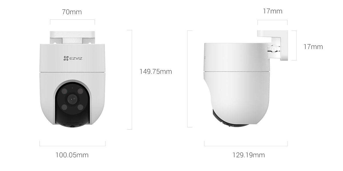 Telecamera Sorveglianza 2K Pan & Tilt AI | Wi-Fi Visione Notturna 30m Audio Bidirezionale | EZVIZ H8c