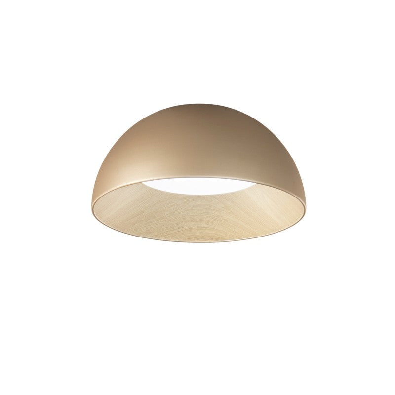 Plafoniera LED metalowa efekt drewna złoto-czarny CCT śr. 35cm 30W 3840LM COCO