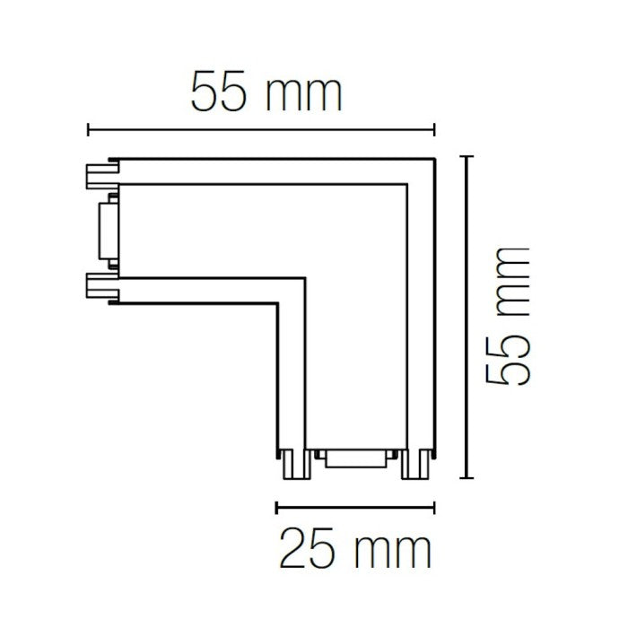 Accessori per binario BERNINI 48V finitura nero opaco angolo-croce-t-angolo interno