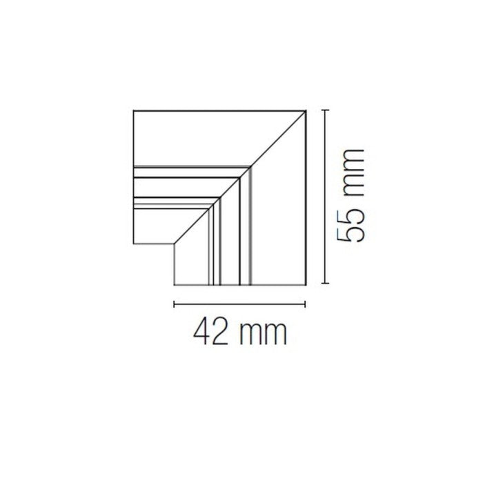 Connettore angolare verticale per binario elettrificato incasso a filo DAVINCI-TL-LVI