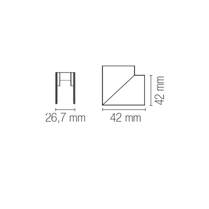 Connettori angolari per binario elettrificato montaggio a soffitto o sospensione DAVINCI 48V