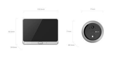 Vizor electronic conectat pentru ușă de intrare variantă argintiu - auriu EZVIZ DP2C