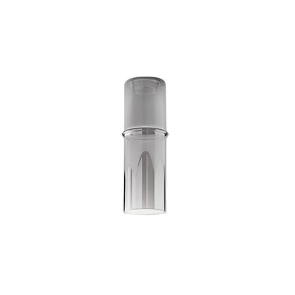 Sospensione componibilie in vetro Pirex - Pendente grigio a tubo 9X25cm. h